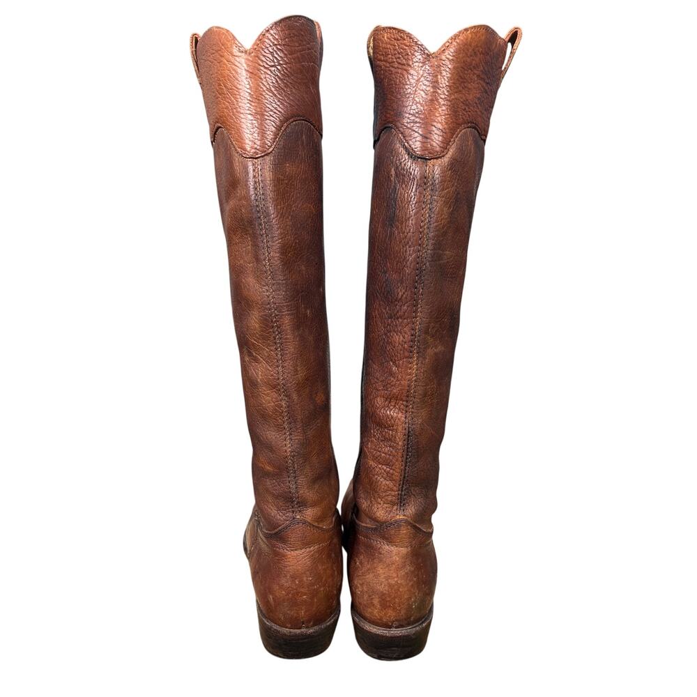 Frye Carson Brown Distressed Lug Sole Riding Boots Size US 8.5 B - Picture 8 of 10